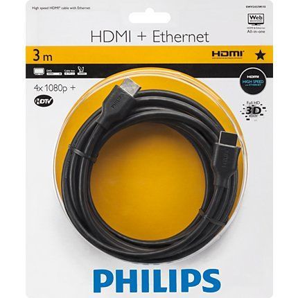 Cabo HDMI Philips 1.4 3D 3mt, SWV2433W/10 52225 - BOX