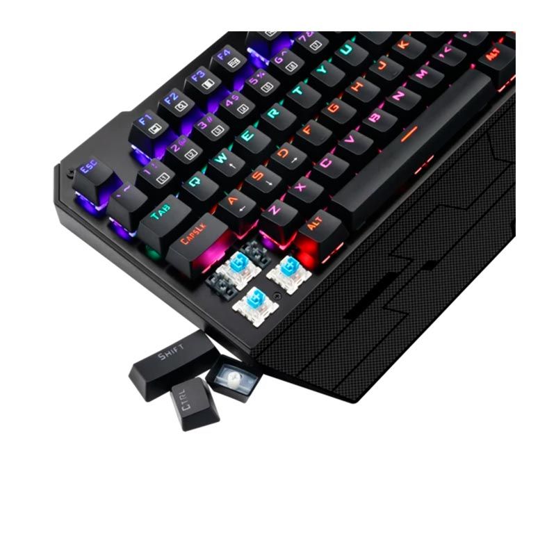 Teclado Mecanico T-Dagger Battleship Rainbow, Switch Azul, T-TGK301-BL