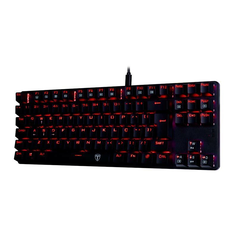 Teclado Mecanico T-Dagger Bora Preto Led Red Switch Azul, T-TGK313-BL RED