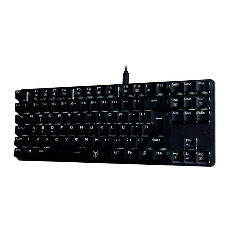 Teclado Mecanico T-Dagger Bora Preto Led White Switch Azul, T-TGK313-BL WHITE