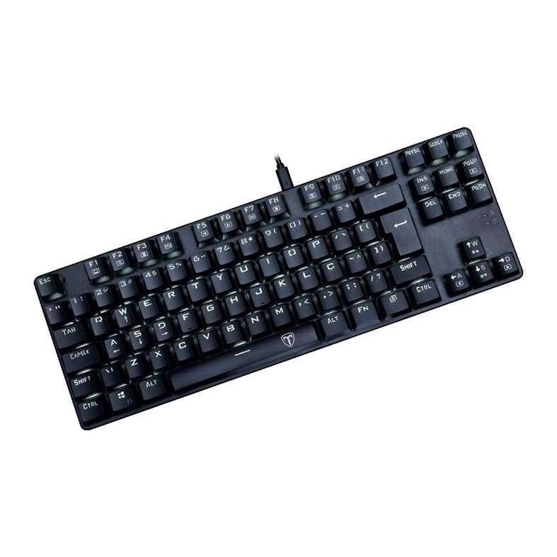 Teclado Mecanico T-Dagger Bora Preto Led White Switch Azul, T-TGK313-BL WHITE