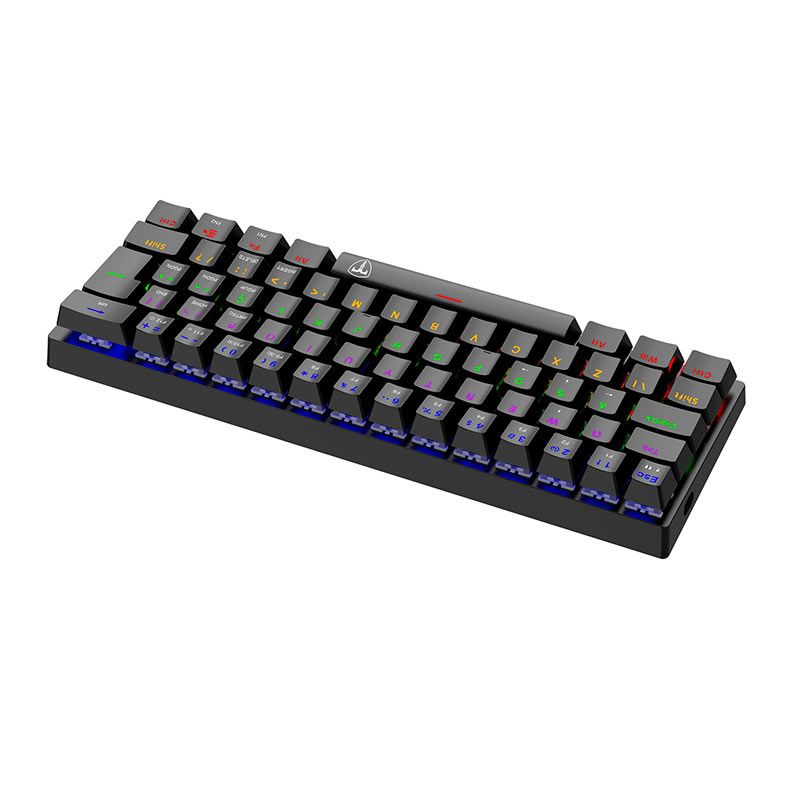 Teclado Mecanico Gamer T-Dagger Arena, Rainbow, Switch Azul, Preto, T-TGK321-BL
