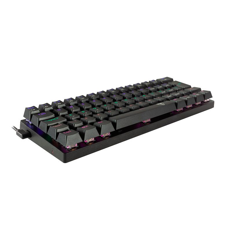 Teclado Mecanico Gamer T-Dagger Arena, Rainbow, Switch Azul, Preto, T-TGK321-BL