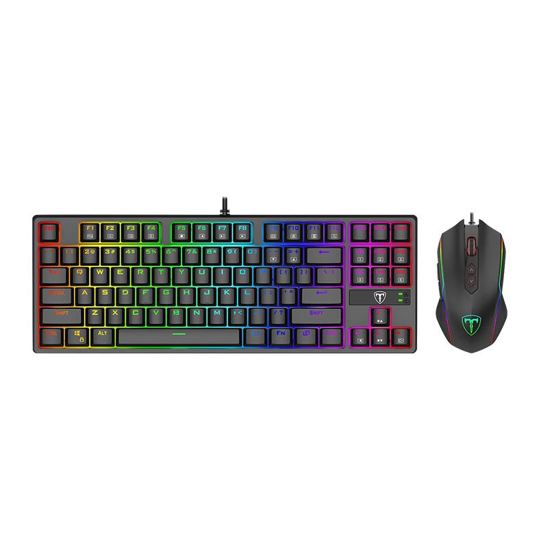Kit Teclado e Mouse Gamer T-Dagger 2in1 Combo, RGB, 7200DPI, T-TGS007
