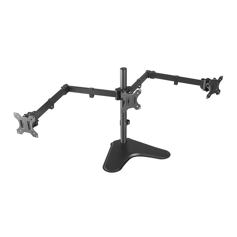 Suporte Triplo Articulado de Mesa Para Monitores ELG, 13 Pol. a 27 Pol., Preto, T1236N