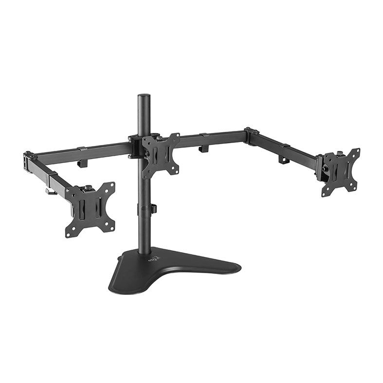 Suporte Triplo Articulado de Mesa Para Monitores ELG, 13 Pol. a 27 Pol., Preto, T1236N