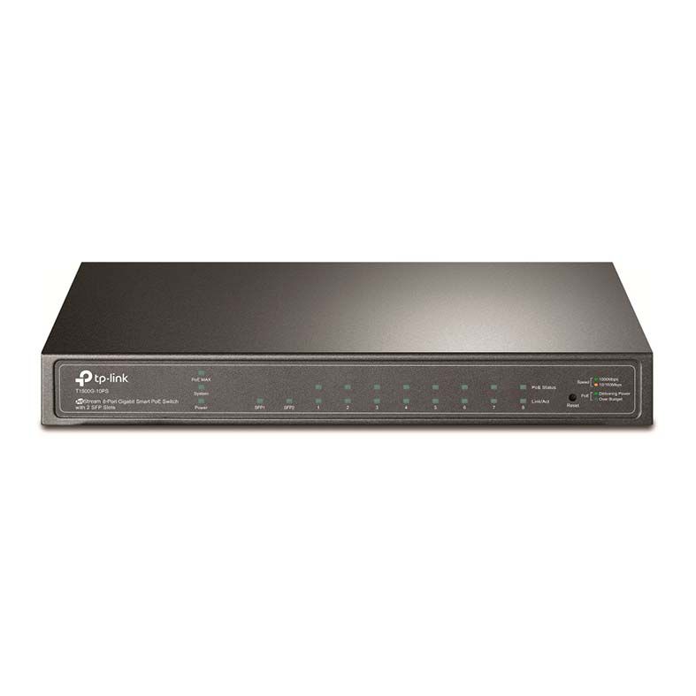 Switch TP-Link JetStream Gigabit 8 Portas PoE 10/100/1000Mbps + 2 Slots SFP , T1500G-10PS