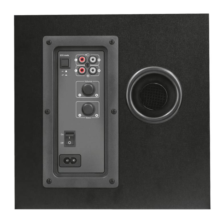 Caixa de Som Trust GXT 628 Tytan 2.1 Led Azul 60W RMS + Controle Remoto Com Fio, T20562