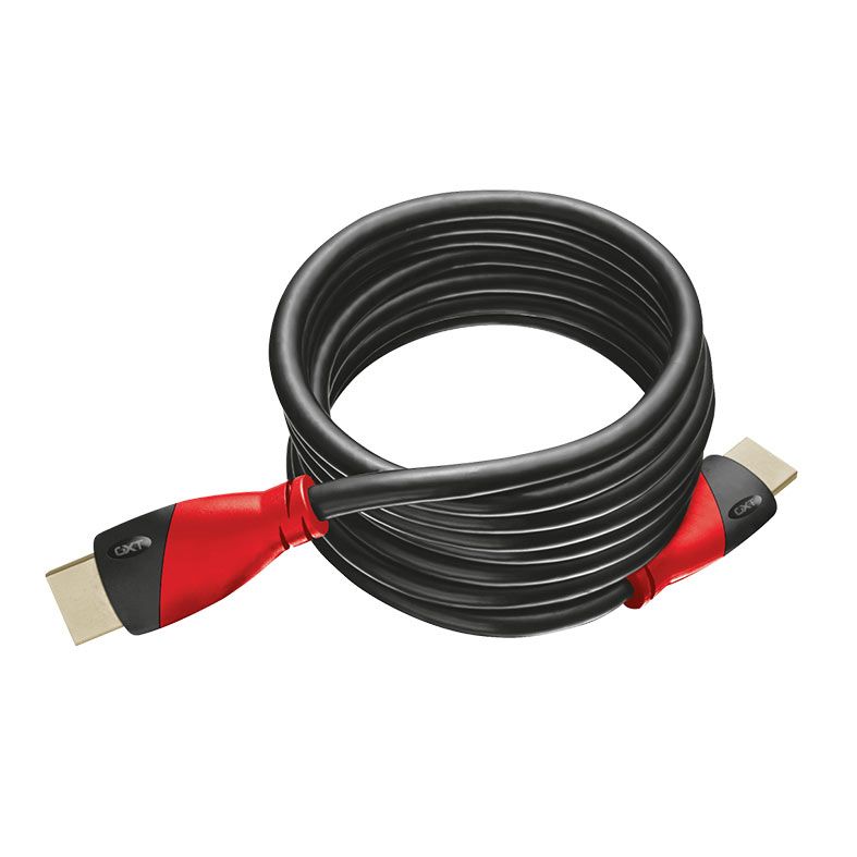 Cabo HDMI 2.0 Trust GXT 730, Multiplataforma, 4K 60Fps, 1.8m, Preto e Vermelho, T21082