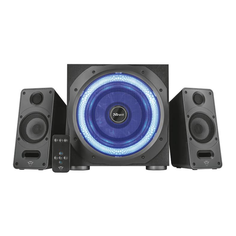 Caixa de Som Trust GXT 688 Torro 2.1 Led Azul 60W RMS + Controle Remoto, T23043