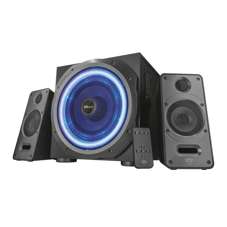 Caixa de Som Trust GXT 688 Torro 2.1 Led Azul 60W RMS + Controle Remoto, T23043