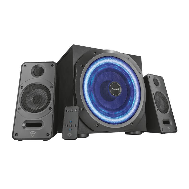 Caixa de Som Trust GXT 688 Torro 2.1 Led Azul 60W RMS + Controle Remoto, T23043