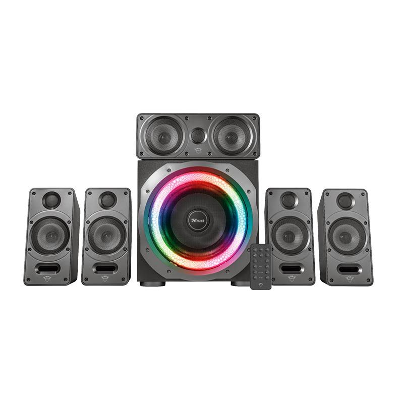 Caixa de Som Trust GXT 698 Torro 5.1 Dolby Digital RGB 90W RMS + Controle Remoto, T23059