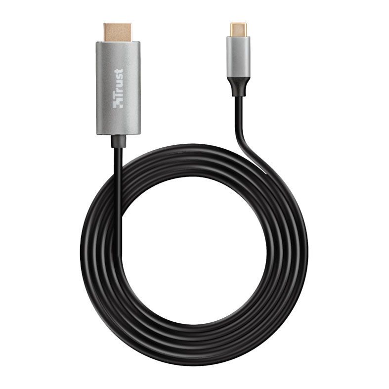 Cabo Adaptador Trust Calyx USB-C para HDMI 4K 1,8M, T23332