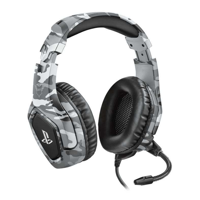 Headset Gamer Para PS4 Trust GXT 488 Forze-G, Drivers 50mm, Cinza Camuflado, T23531