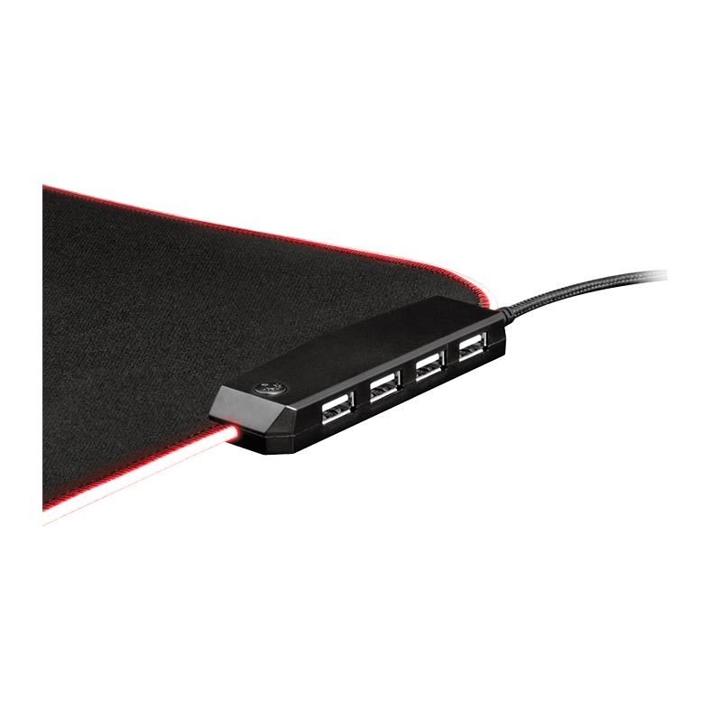 Mousepad Trust GXT 765 RGB 350x250x4mm Com HUB 4 Portas USB, T23646