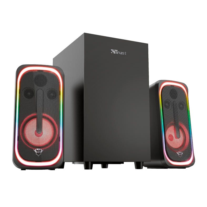 Caixa de Som e Subwoofer Trust GXT 635 Rumax 2.1, 40W RMS, RGB, Bluetooth, Preto, T23927