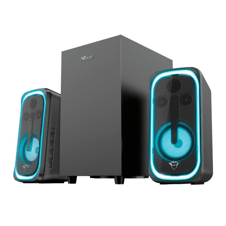 Caixa de Som e Subwoofer Trust GXT 635 Rumax 2.1, 40W RMS, RGB, Bluetooth, Preto, T23927