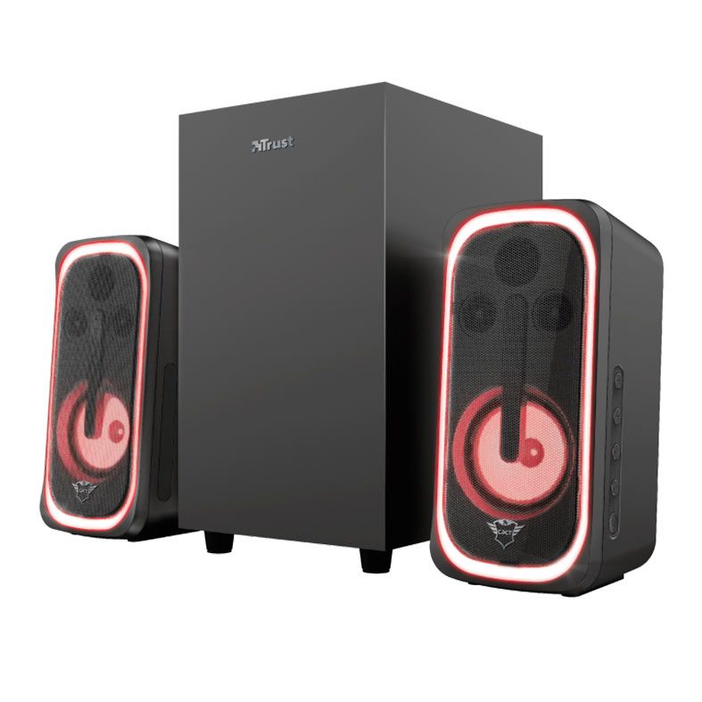 Caixa de Som e Subwoofer Trust GXT 635 Rumax 2.1, 40W RMS, RGB, Bluetooth, Preto, T23927