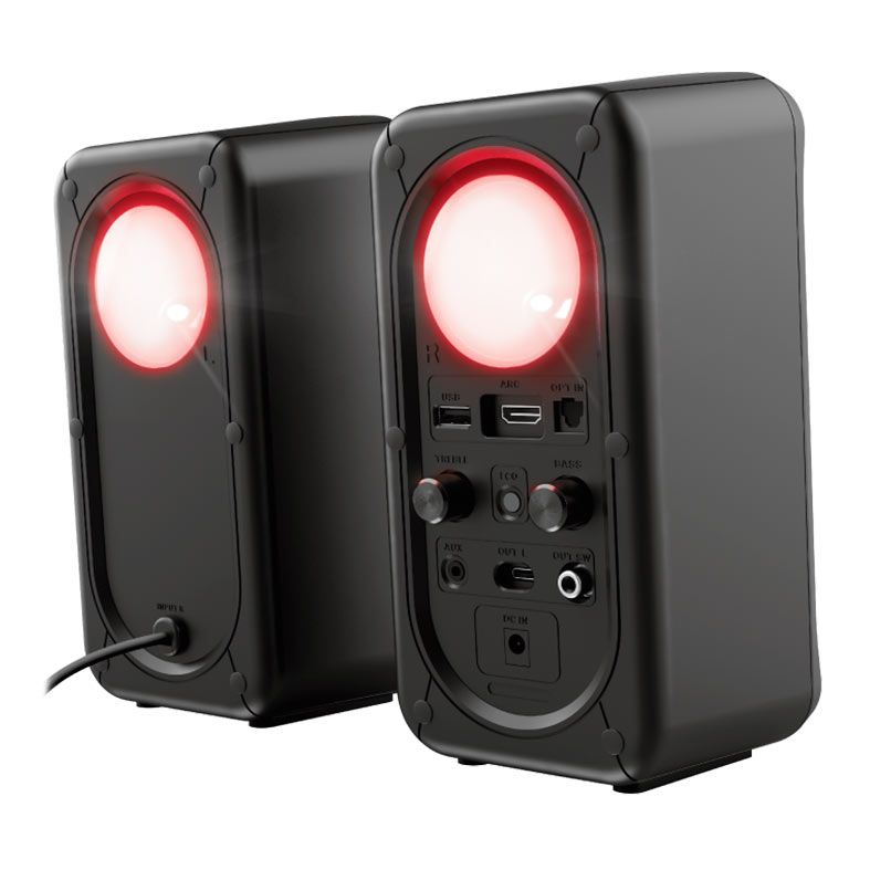 Caixa de Som e Subwoofer Trust GXT 635 Rumax 2.1, 40W RMS, RGB, Bluetooth, Preto, T23927