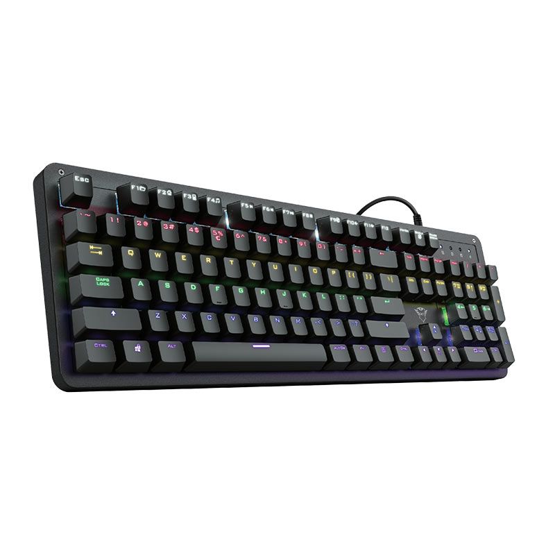 Teclado Mecanico Trust GXT 863 Mazz, Rainbow, US, Switch Outemu Vermelho, Preto, T24200