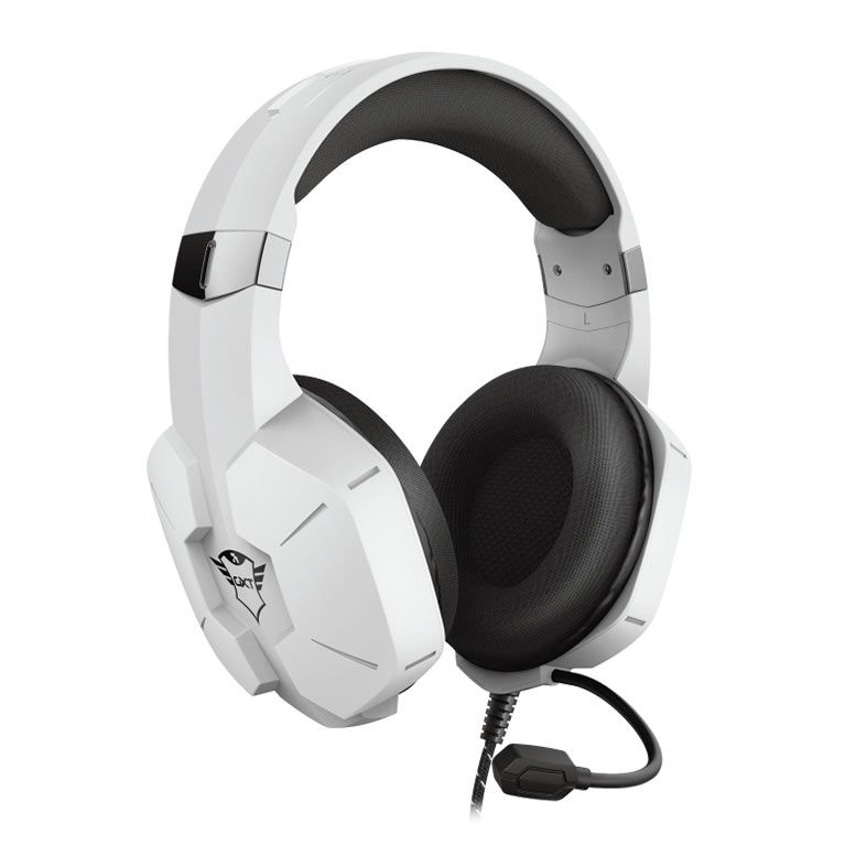 Headset Gamer Trust Carus, Som Surround 3.5, Drivers 50mm, Branco/Preto, T24258