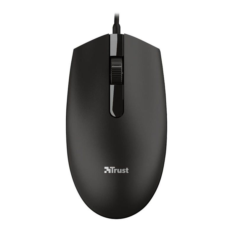 Mouse Trust Basi, 1200DPI, 3 Botoes, Preto, T24271
