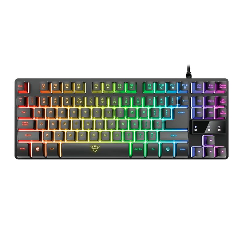 Teclado Gamer Trust GXT 833 Thado, RGB, TKL, ABNT2, Preto, T24295