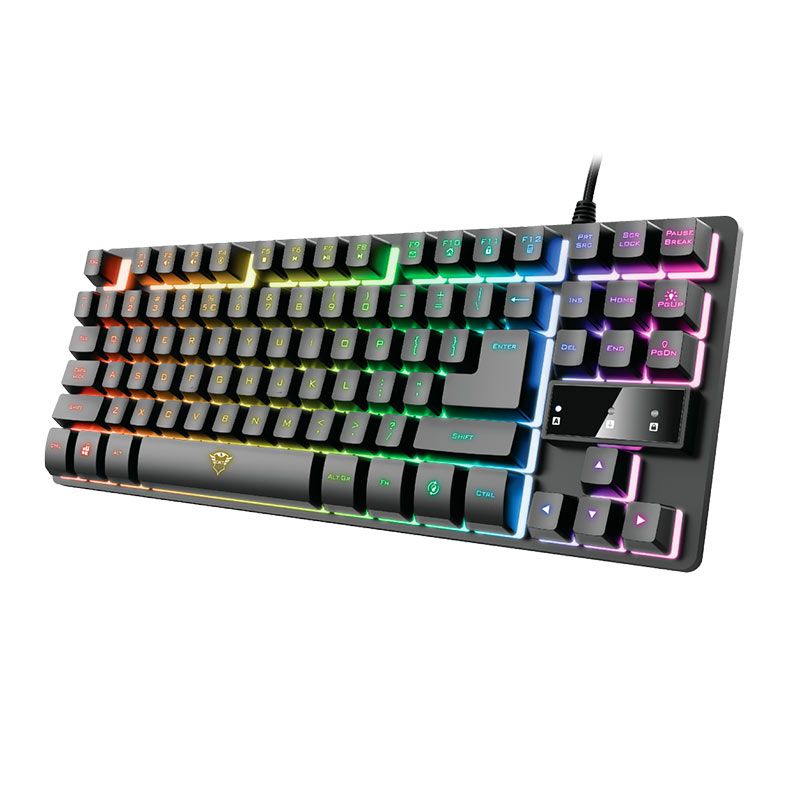 Teclado Gamer Trust GXT 833 Thado, RGB, TKL, ABNT2, Preto, T24295