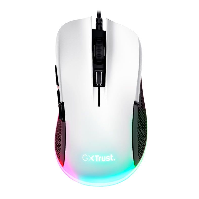 Mouse Gamer Trust GXT Ybar, RGB, 7200DPI, 6 Botoes, Branco, T24485