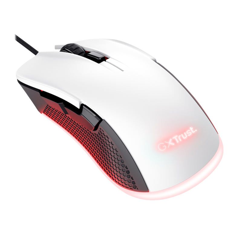 Mouse Gamer Trust GXT Ybar, RGB, 7200DPI, 6 Botoes, Branco, T24485