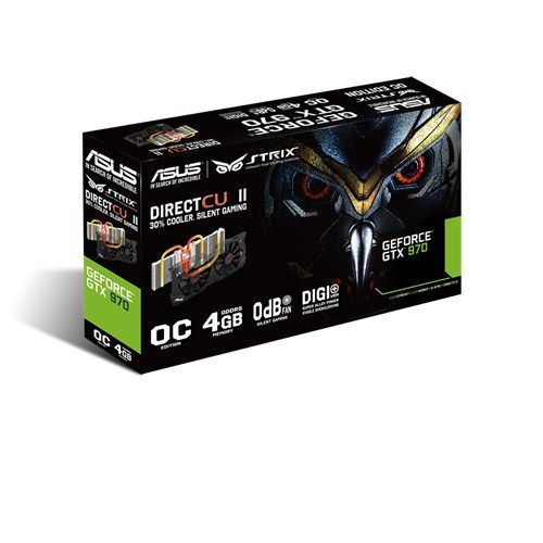 Placa de Video Asus GeForce GTX 970 OC 4GB GDDR5 ROG Strix 256-bit, STRIX-GTX970-DC2OC-4GD5