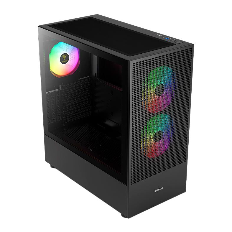 Gabinete Gamer Gamdias Talos E3 Mesh Elite, RGB, Mid-Tower, Lateral De Vidro, Com 3 Fans, Preto, TALOSE3-MESH-ELITEBK