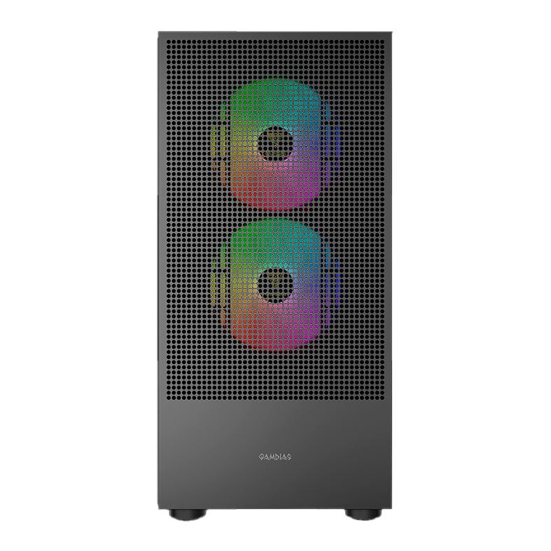 Gabinete Gamer Gamdias Talos E3 Mesh Elite, RGB, Mid-Tower, Lateral De Vidro, Com 3 Fans, Preto, TALOSE3-MESH-ELITEBK