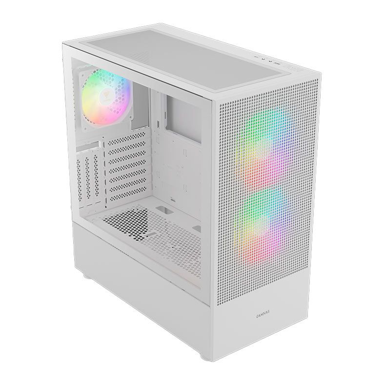 Gabinete Gamer Gamdias Talos E3 Mesh Elite, RGB, Mid-Tower, Lateral De Vidro, Com 3 Fans, Branco, TALOSE3-MESH-ELITEWH