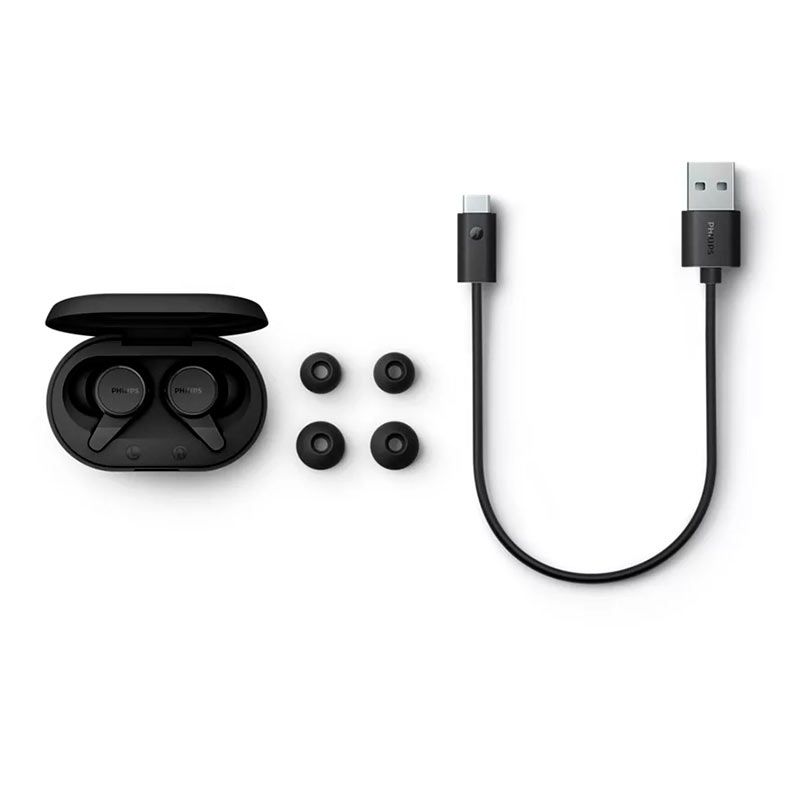 Fone de Ouvido Philips 1000 Series, TWS, Bluetooth, Preto, TAT1207BK/00