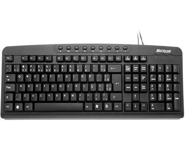Teclado Multimída Multi Slim PS2 Preto, TC070