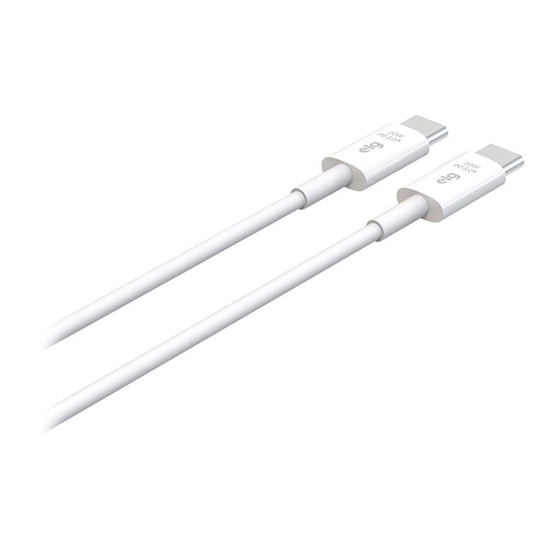 Cabo USB Tipo-C Para USB Tipo-C ELG, 1m, Branco, TC20W