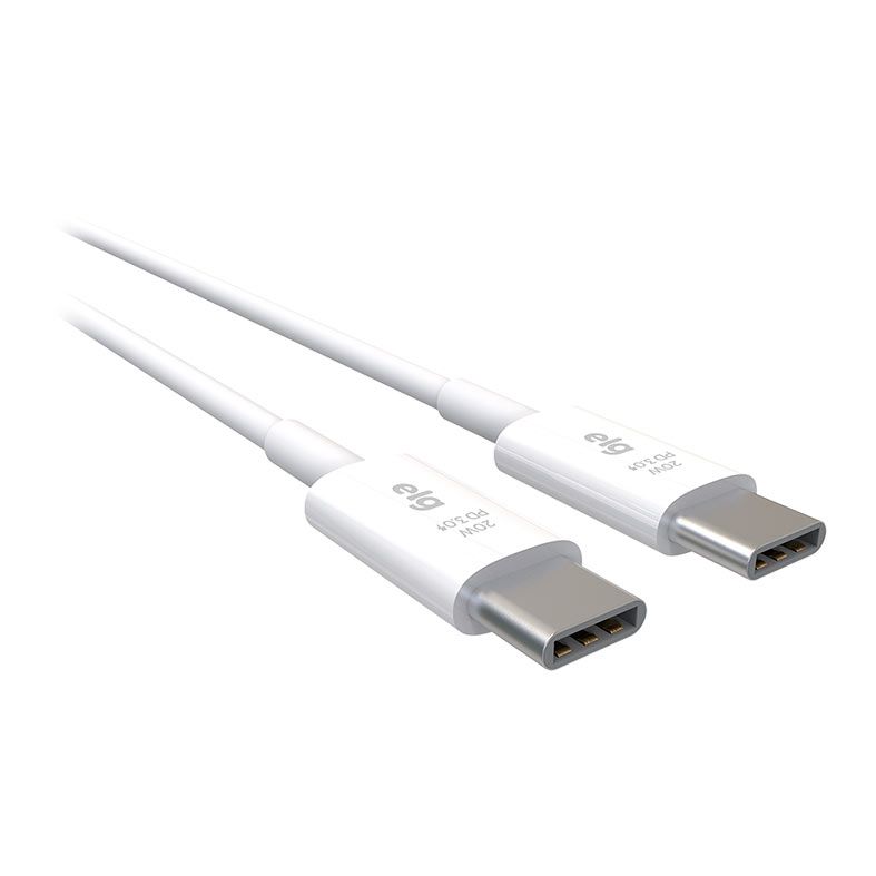 Cabo USB Tipo-C Para USB Tipo-C ELG, 1m, Branco, TC20W