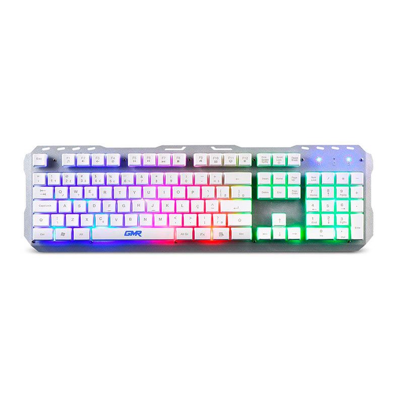 Teclado Multi GK300, Led Rainbow, Branco, TC259