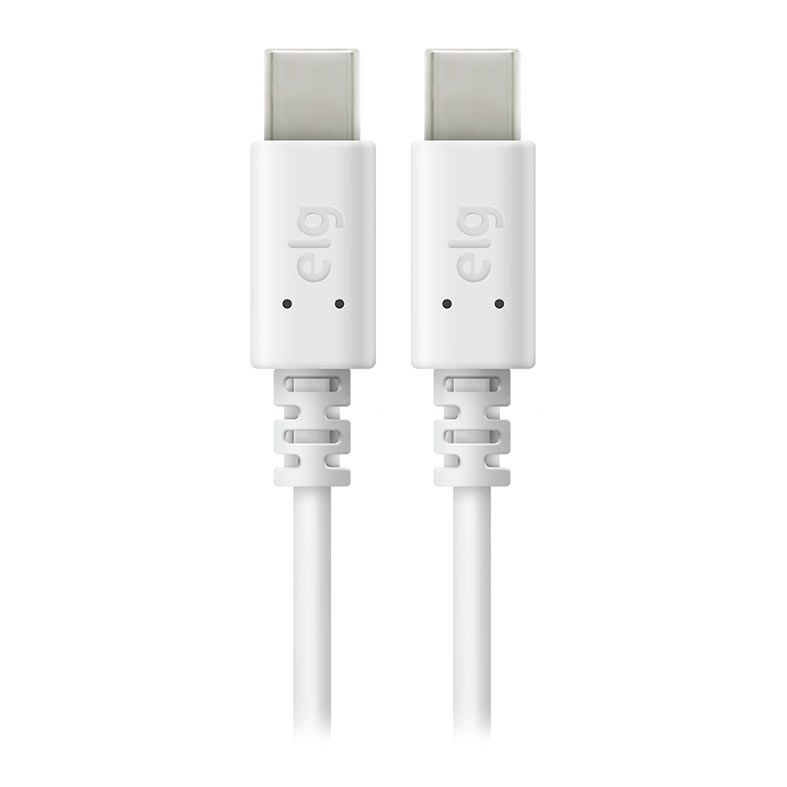 Cabo USB Tipo C Para USB Tipo-C ELG, 1m, Branco, TC2TC