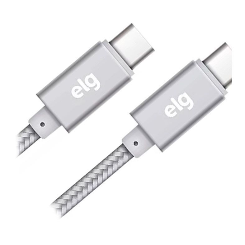 Cabo Tipo-C Para USB Tipo-C ELG, 1m, Prata, TC2TCBS