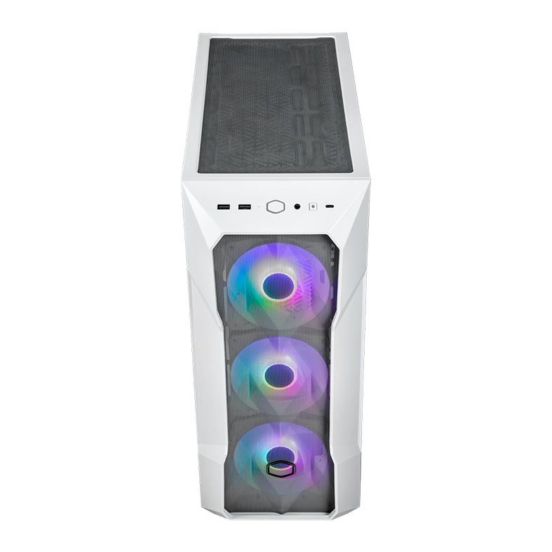 Gabinete Gamer Cooler Master TD500 Mesh V2, ARGB, Mid-Tower, Lateral de Vidro, Com 3 Fans, Branco, TD500V2-WGNN-S00