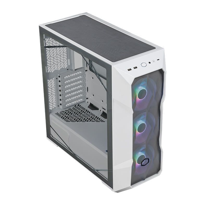 Gabinete Gamer Cooler Master TD500 Mesh V2, ARGB, Mid-Tower, Lateral de Vidro, Com 3 Fans, Branco, TD500V2-WGNN-S00