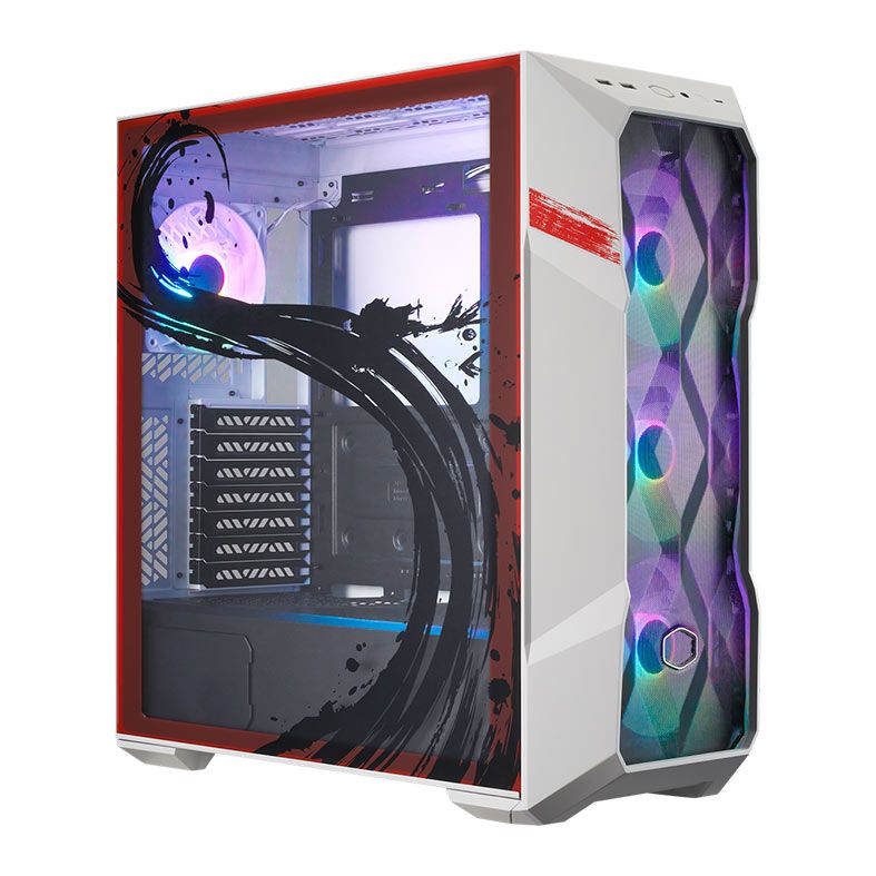 Gabinete Gamer Cooler Master TD500 Mesh V2 Street Fighter Ryu, ARGB, Mid-Tower, Lateral de Vidro, Com 3 Fans, Branco, TD500V2-WGNN-SRY