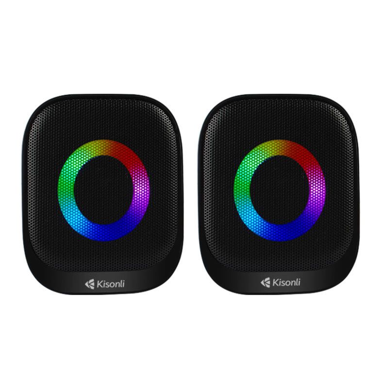 Caixa de Som Kisonli Thunderedge X3, RGB, 6W, USB, Preto, TED-X3-BL05