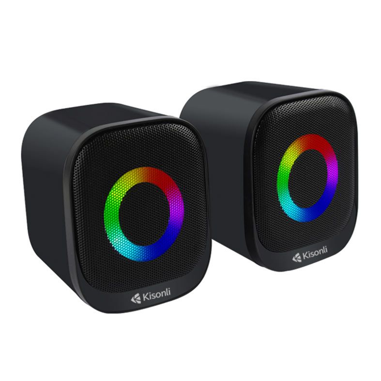 Caixa de Som Kisonli Thunderedge X3, RGB, 6W, USB, Preto, TED-X3-BL05