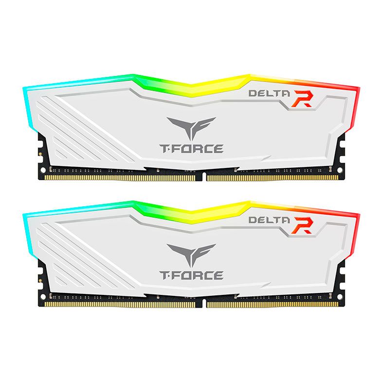 Memoria Team Group T-Force Delta R, RGB, 16GB (2x8GB), DDR4, 3200MHz, C16, Branco, TF4D416G3200HC16FDC01