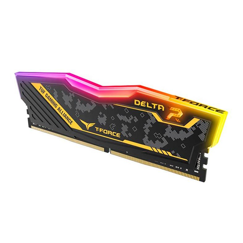Memoria Team Group T-Force Delta TUF Gaming Alliance, RGB, 8GB (1x8GB), DDR4, 3200MHz, C16, Preto, TF9D48G3200HC16F01