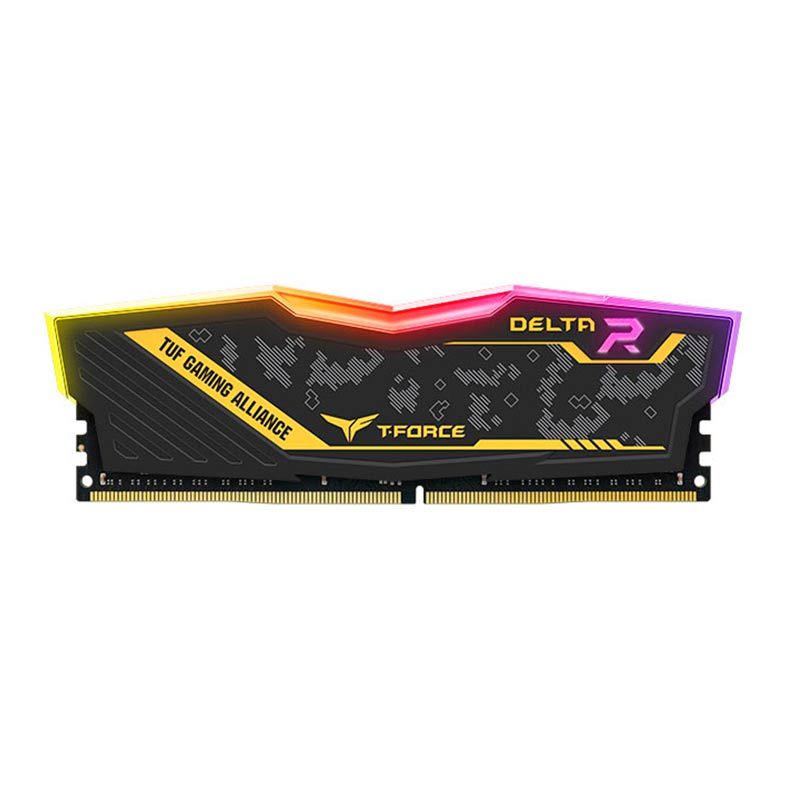 Memoria Team Group T-Force Delta TUF Gaming Alliance, RGB, 8GB (1x8GB), DDR4, 3200MHz, C16, Preto, TF9D48G3200HC16F01
